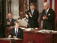 Вацлав Гавел выступил в Конгрессе США, 1990 г. (Фото: ЧТК)