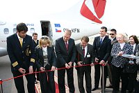 Торжественный момент после приземления во львовском аэропорту (Фото: Czech Airlines)